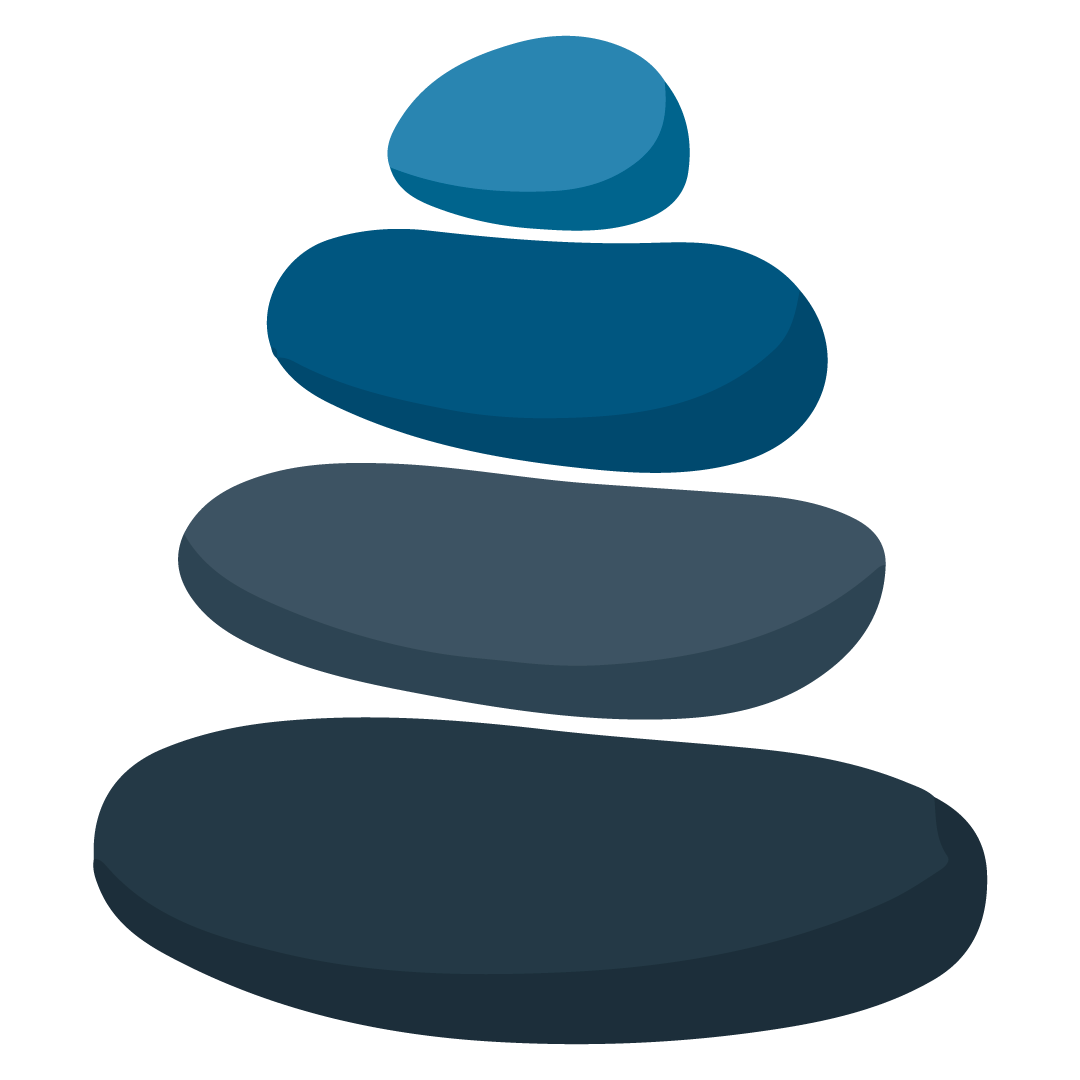 Isotipo PIRCA: piedras apiladas que simbolizan equilibrio y solidez en las decisiones de salud